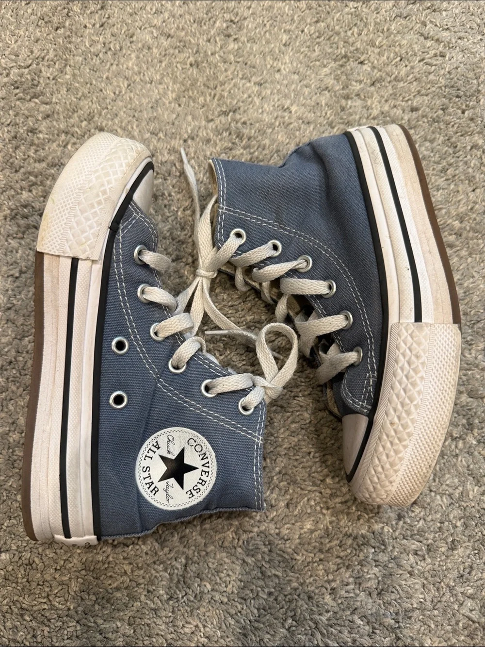 Converse | Kids High-Top Canvas Sneakers in Slate Blue and White